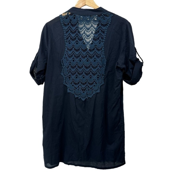 Club Z Collection Navy Lace Swim Coverup Dress, Small - Picture 5 of 13